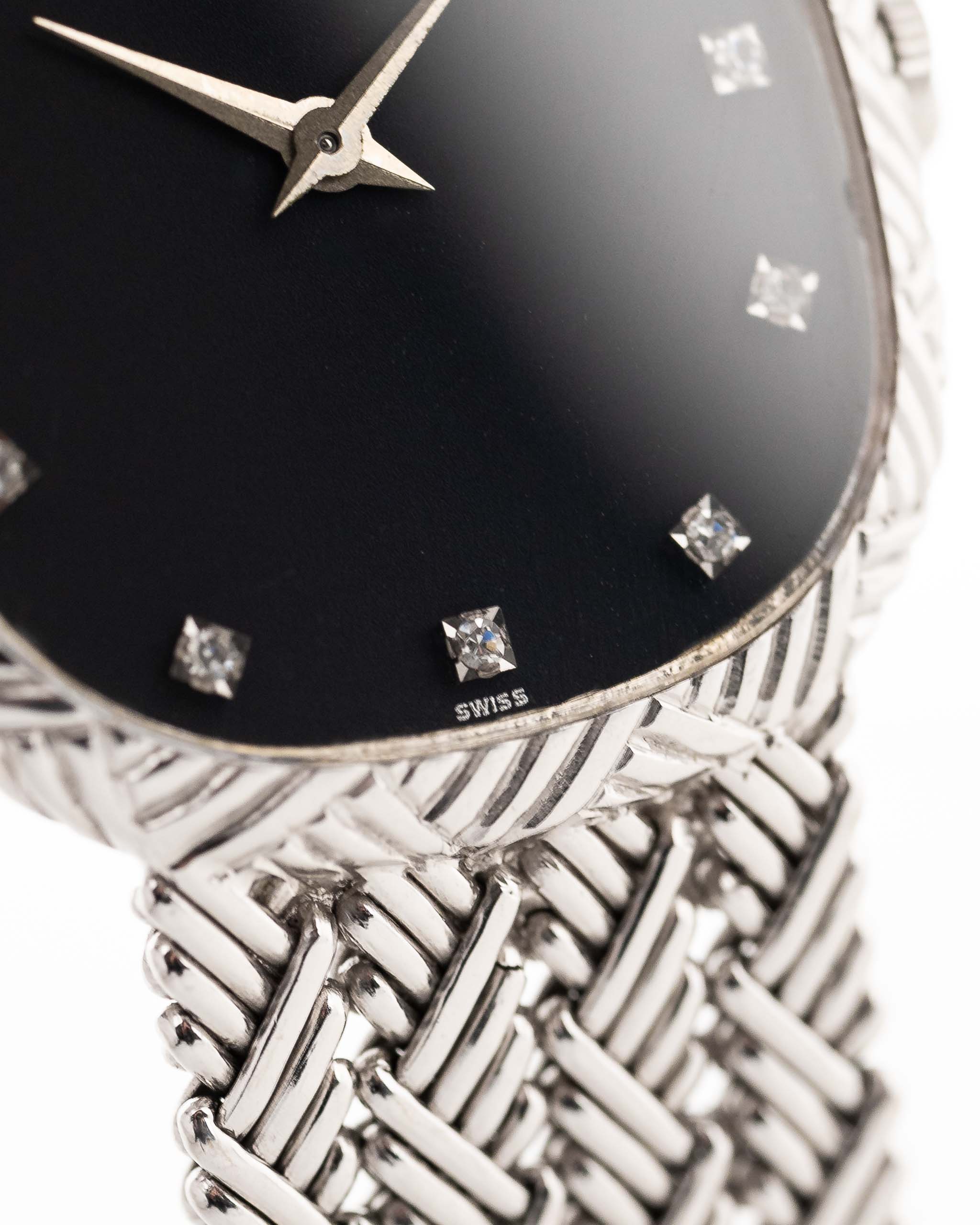 Audemars Piguet 18k Ellipse Diamond 1970s Dial Closeup