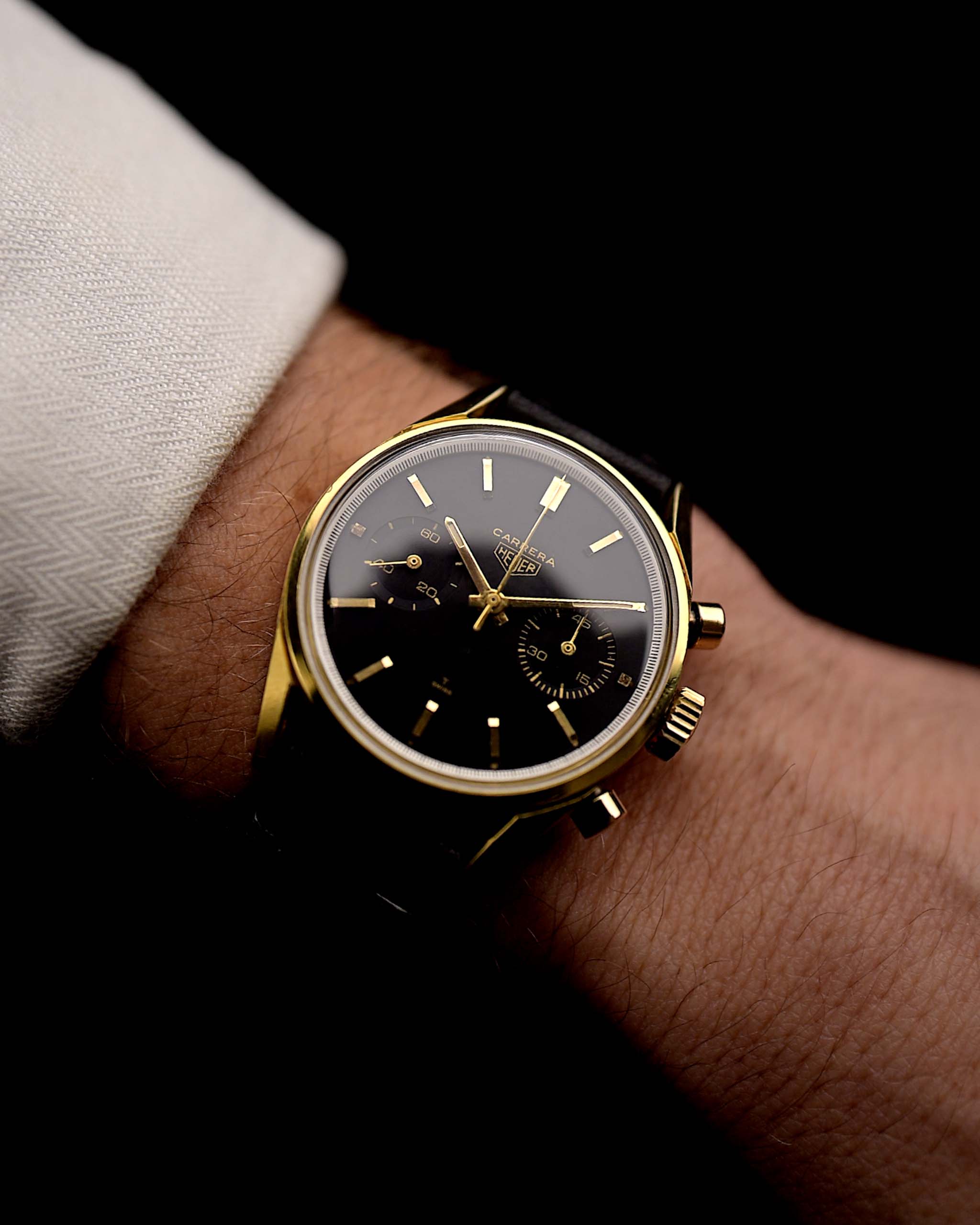 Heuer Carrera 3648N Black 1960s – GOLDAMMER - Main Image