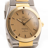 Vintage IWC Ingenieur 3505 SL Two Tone watch from 1987. 34mm in Stainless Steel & 18k Yellow Gold with Automatic Movement, Golden Papergraph Dial and Two Tone Bracelet.