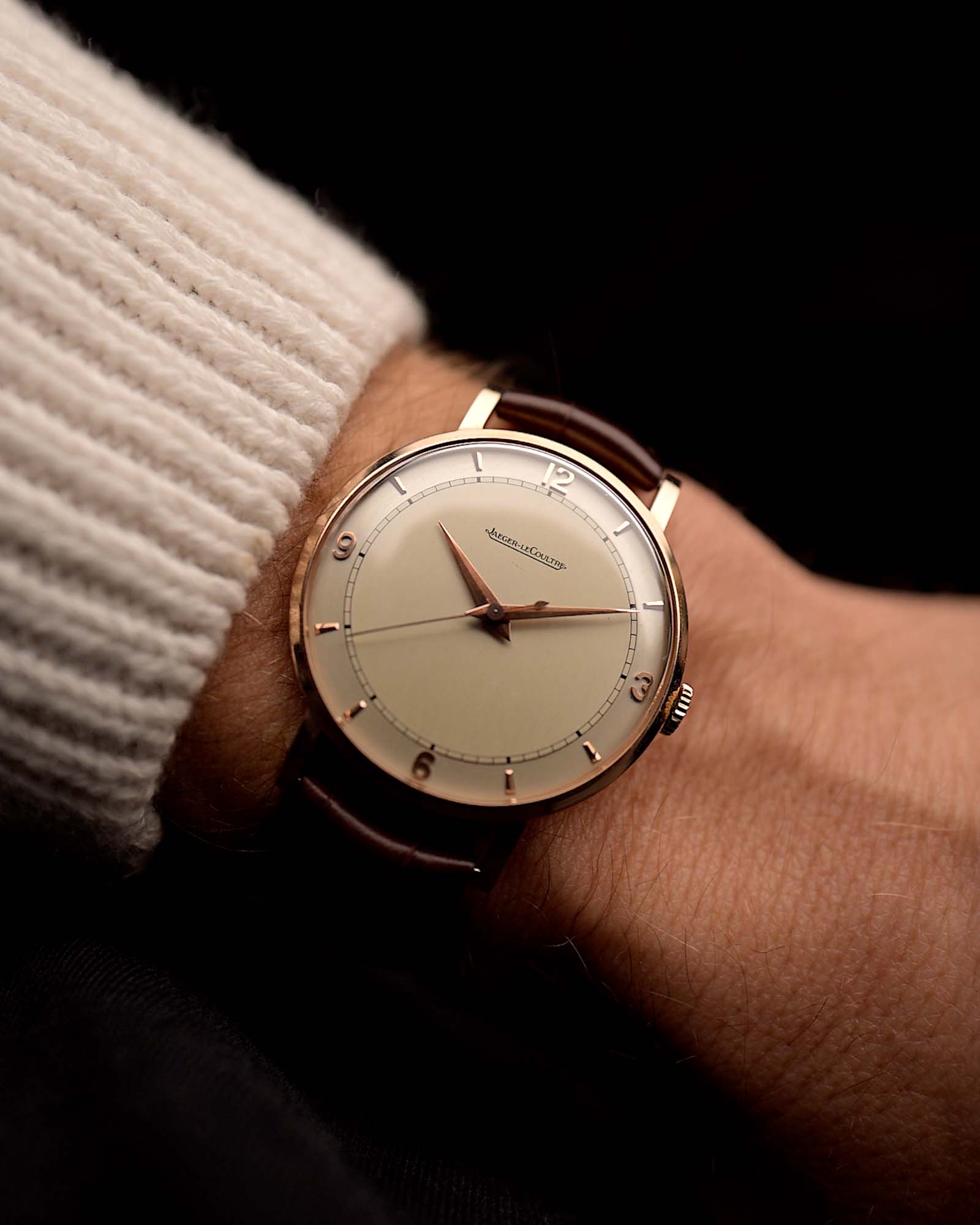 Jaeger LeCoultre Dress 18k Rose 1950s GOLDAMMER Jaeger LeCoultre Dress 18k Rose 1950s GOLDAMMER