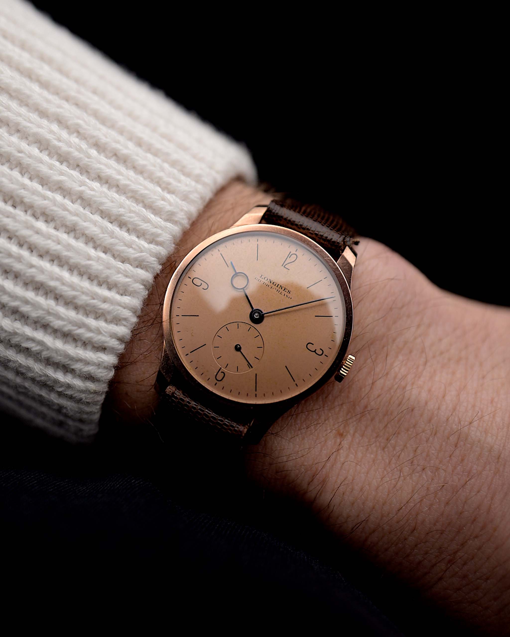 Longines Art Deco Sub Second 18k Rose 1940s – GOLDAMMER