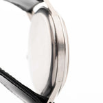 Closeup Photo of a Omega Jumbo 2272 Sub Second Steel Rose from 1952. 38mm in Stainless Steel with Manual wind movement, Original champagne dial and Original leather strap.