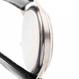 Closeup Photo of a Omega Jumbo 2272 Sub Second Steel Rose from 1952. 38mm in Stainless Steel with Manual wind movement, Original champagne dial and Original leather strap.