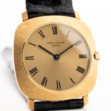 Patek Philippe 3543 Square Roman from the 1970s on a wrist.