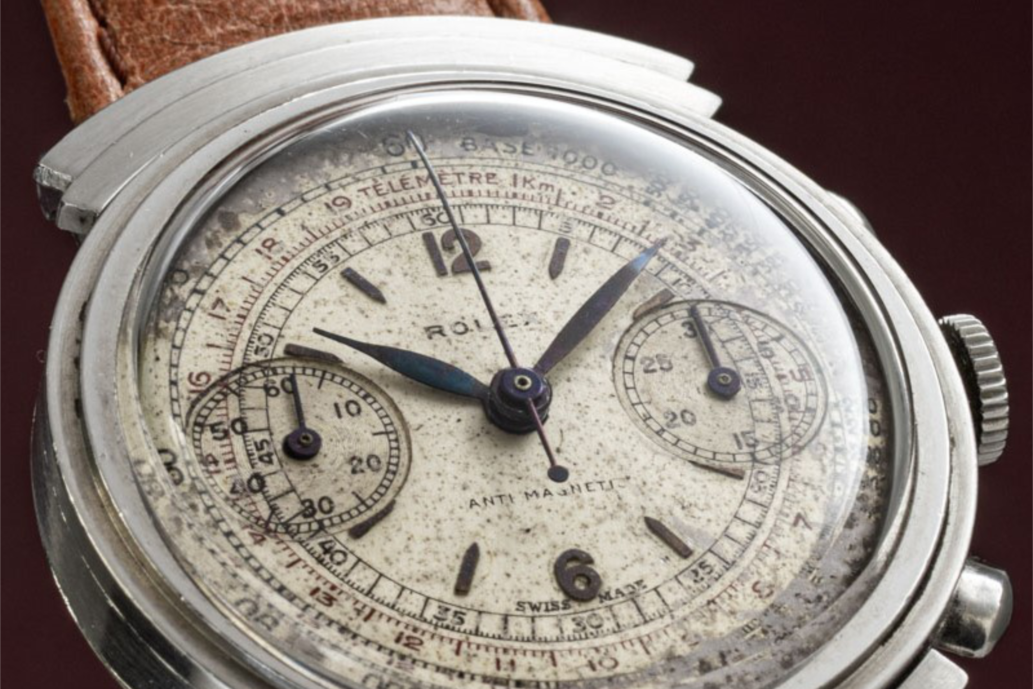 Gral Rolex Ref. 2917 Chronograph aus den 1930er Jahren mit skulpturalen Bandanstößen