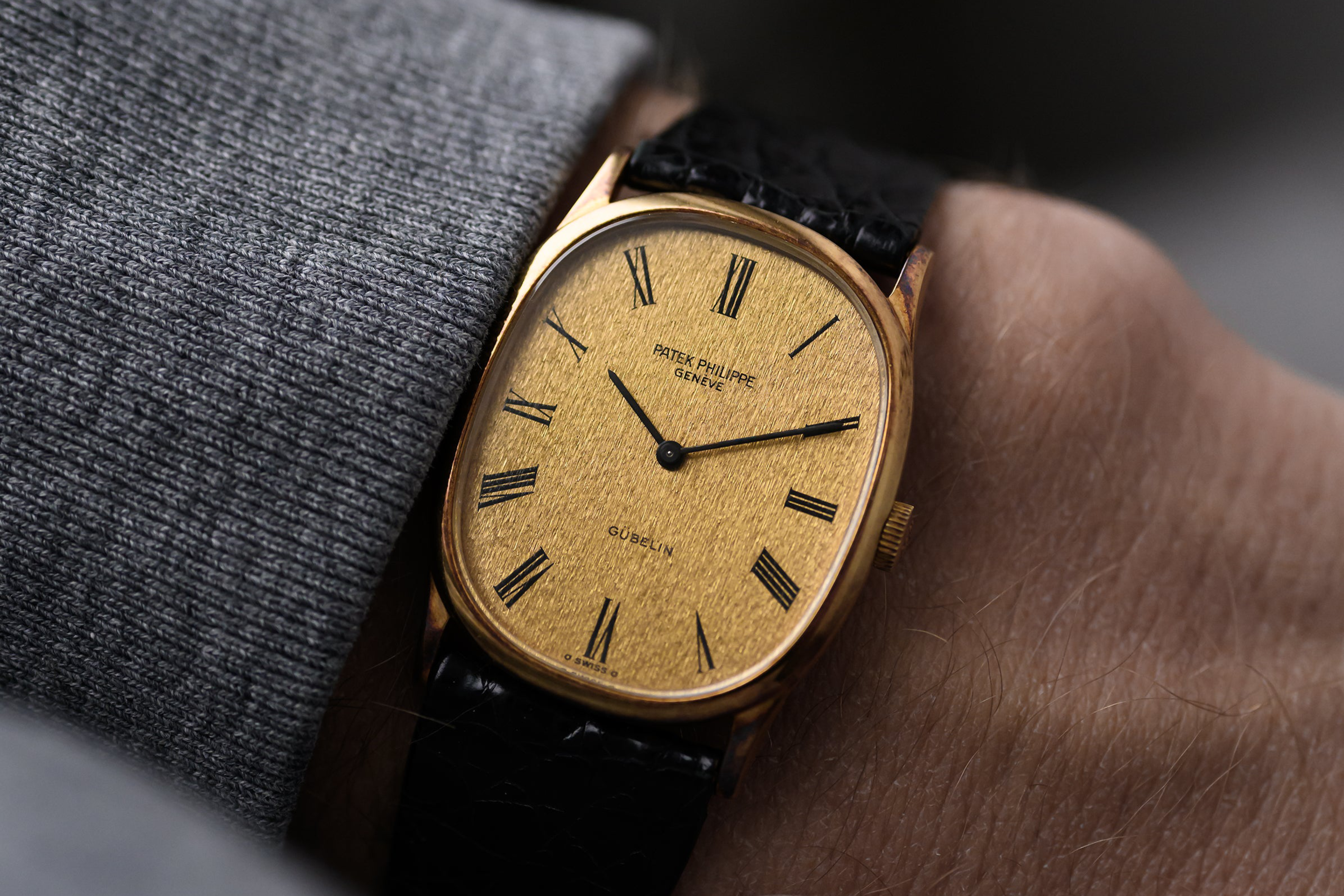 Vintage 1970er Patek Philippe Ellipse ref. 3846 doppelt signiert Gubelin