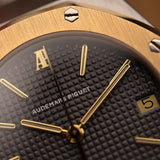 Vintage Audemars Piguet 4100SA Royal Oak Uhr aus den 1980er Jahren. Edelstahl & 18k Gelbgold mit seltenem, makellosem, grauem Tapisserie-Zifferblatt, Two-Tone-Armband.