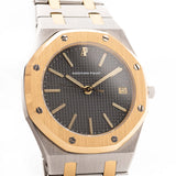 Vintage Audemars Piguet 4100SA Royal Oak Uhr aus den 1980er Jahren. Edelstahl & 18k Gelbgold mit seltenem, makellosem, grauem Tapisserie-Zifferblatt, Two-Tone-Armband.