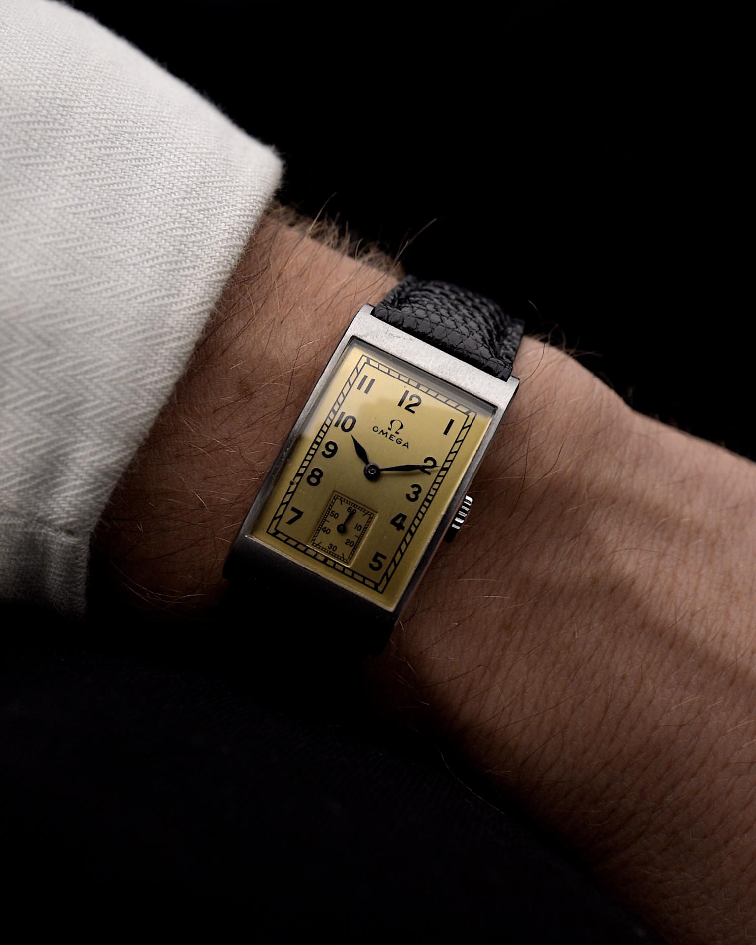 Omega Rechteckig Art Deco 1944 GOLDAMMER1