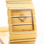 Piaget Uhr Piaget Polo 7131 C701 Square 1980s Gehäuse und Zifferblatt aus 18k Gelbgold