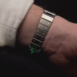 Vintage Cartier Santos Uhr Carrée 2961 Two Tone 1980er Jahre Edelstahl 18k Gold am Handgelenk