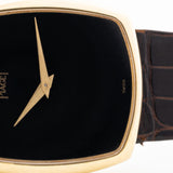 Piaget 18k Quadratisch Schwarzes Zifferblatt 1980er