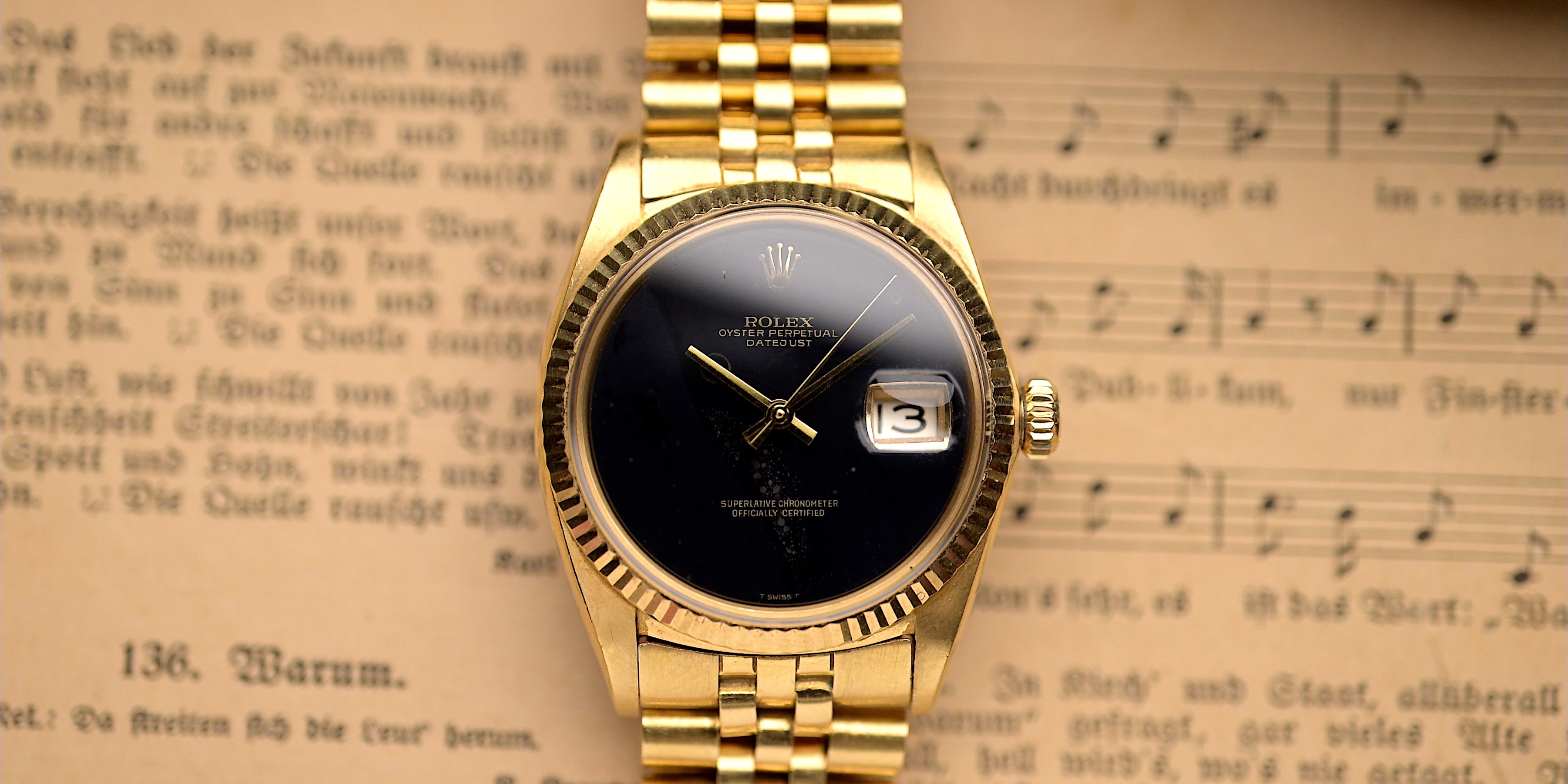 el raro Rolex Datejust satinado en obsidiana de 1969