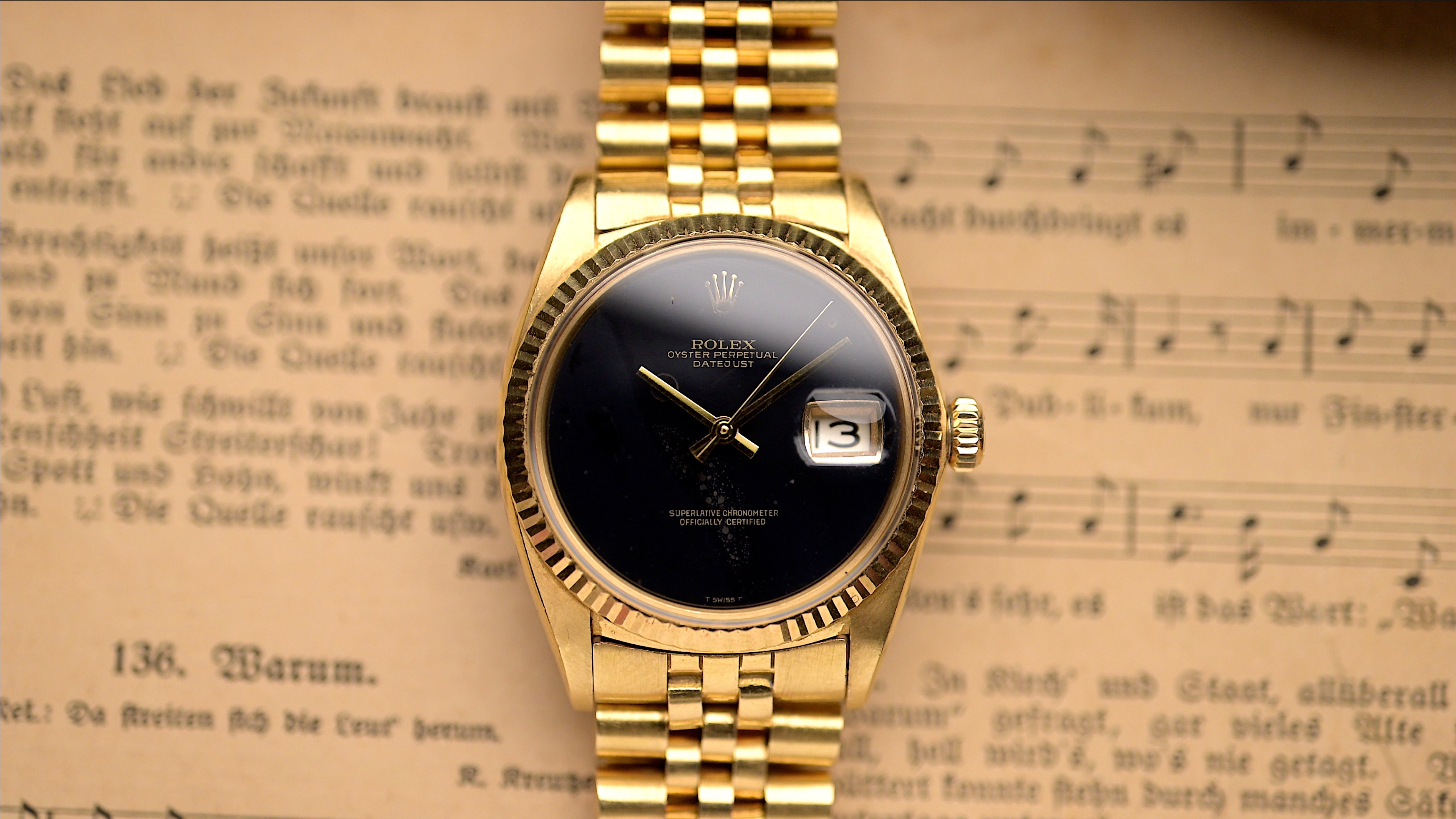 el raro Rolex Datejust satinado en obsidiana de 1969