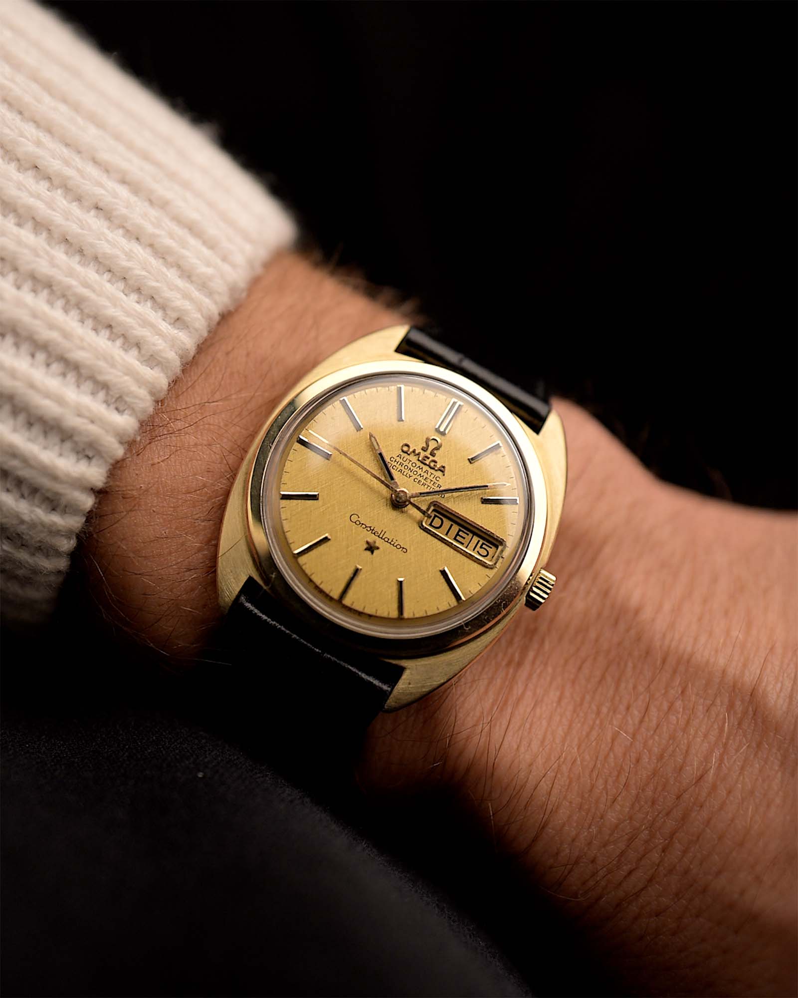 Omega Constellation 168019 C-Fecha del día 1969 GOLDAMMER