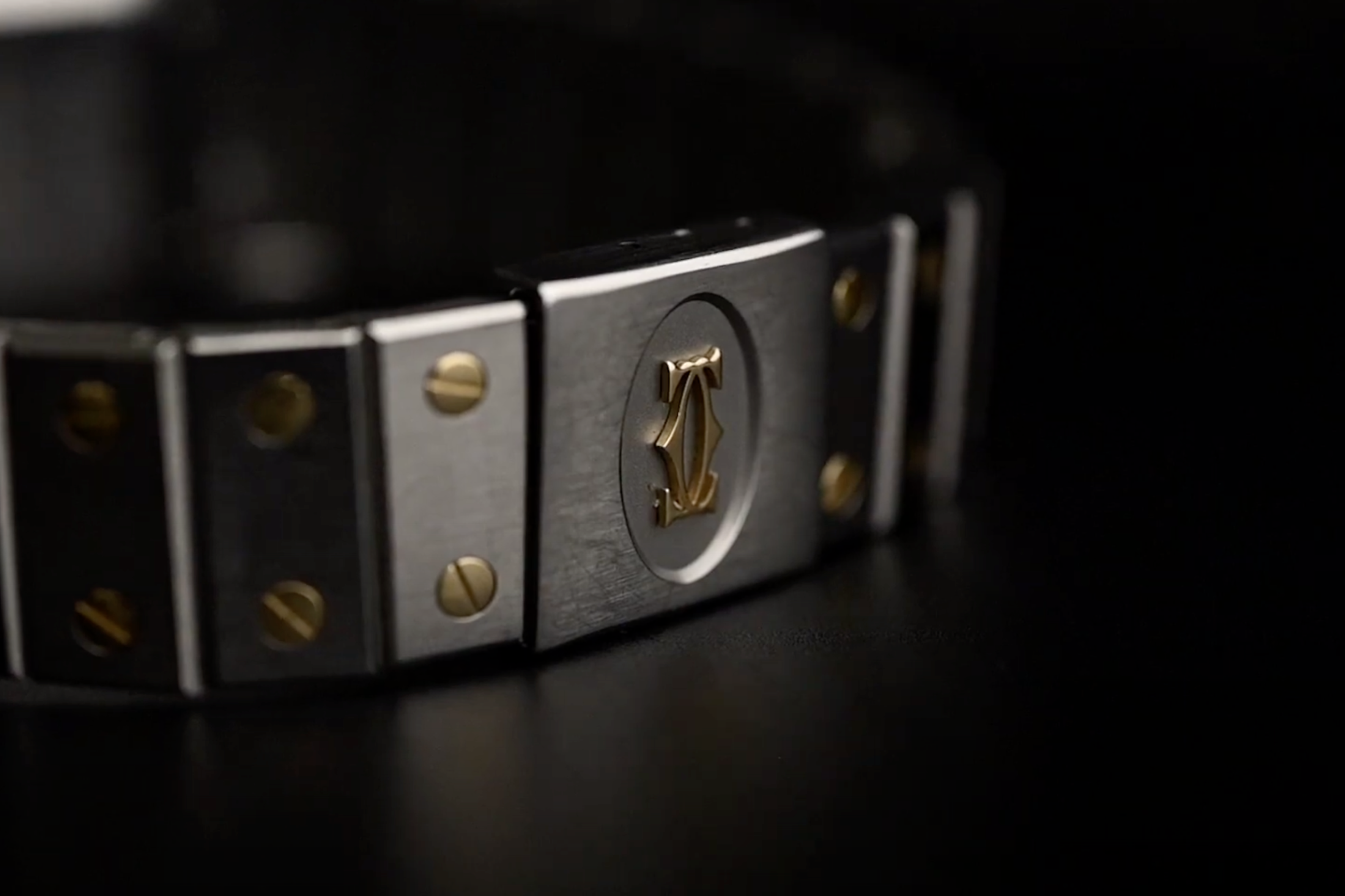 vintage Cartier Santos Carree Bracciale Chiusura e Logo