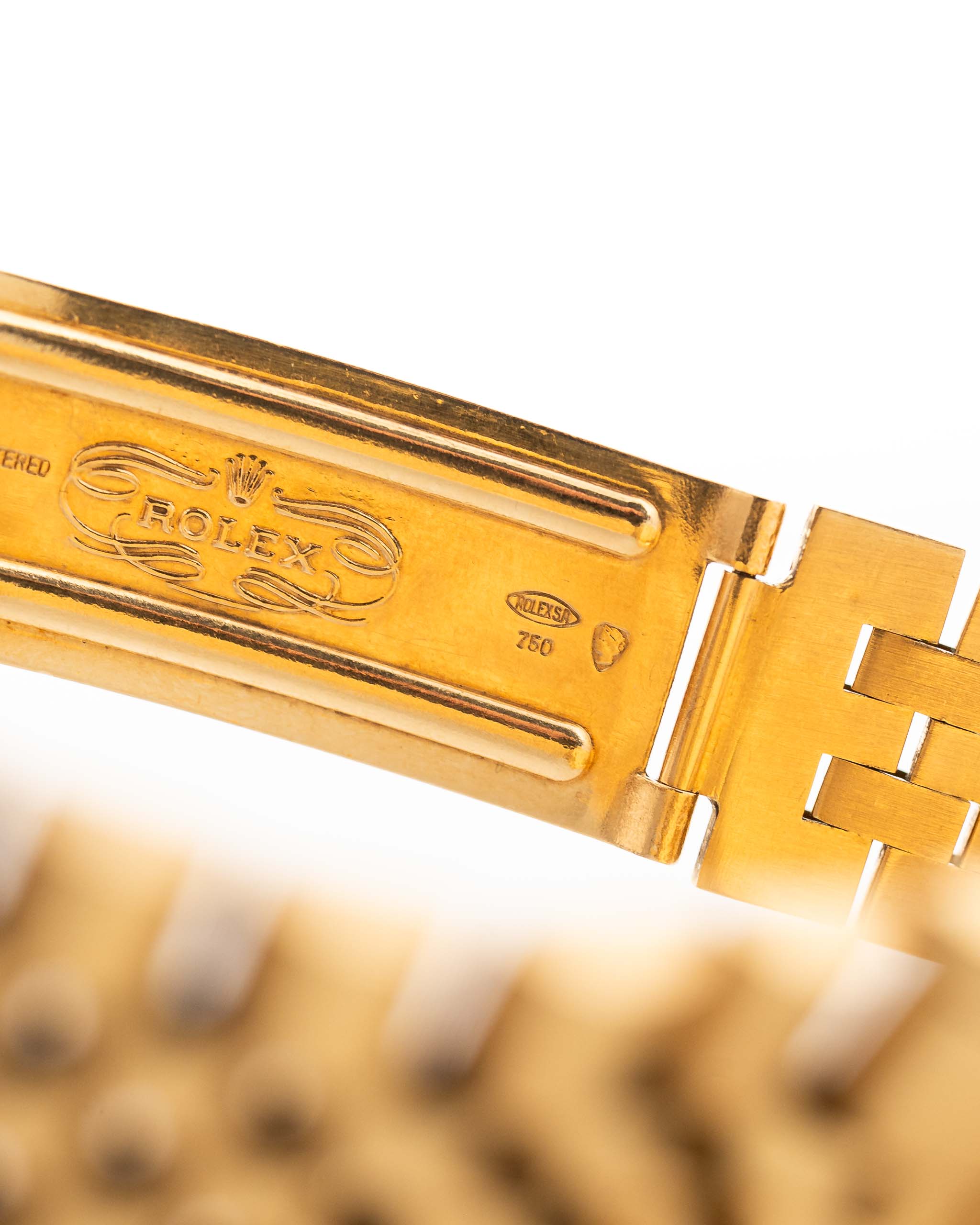 Rolex Datejust 1601 Onyx 1969 usato, chiusura del bracciale Jubilee in oro giallo 18 carati