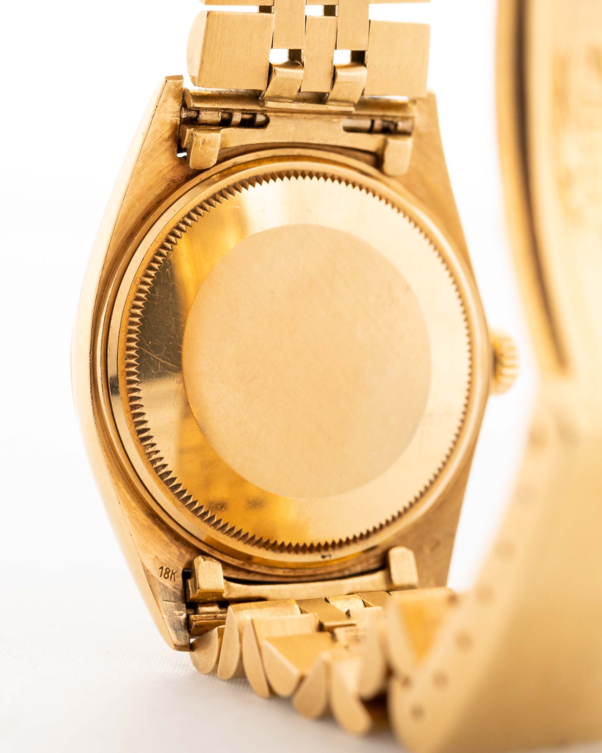 Rolex Datejust 1601 Onyx 1969 lato posteriore in oro giallo 18 carati con bracciale Jubilee