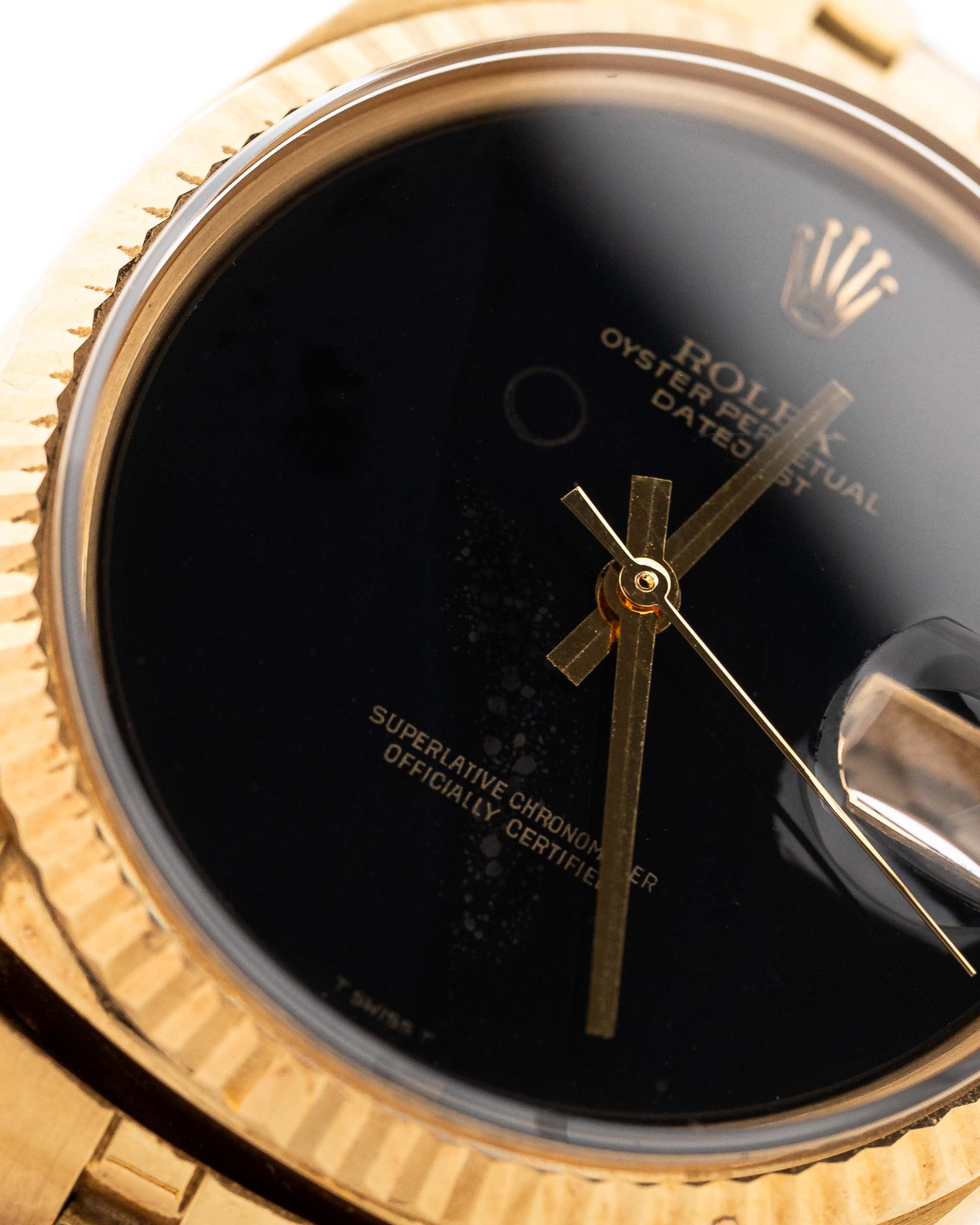 Rolex Datejust 1601 Onyx 1969 Quadrante con Patina