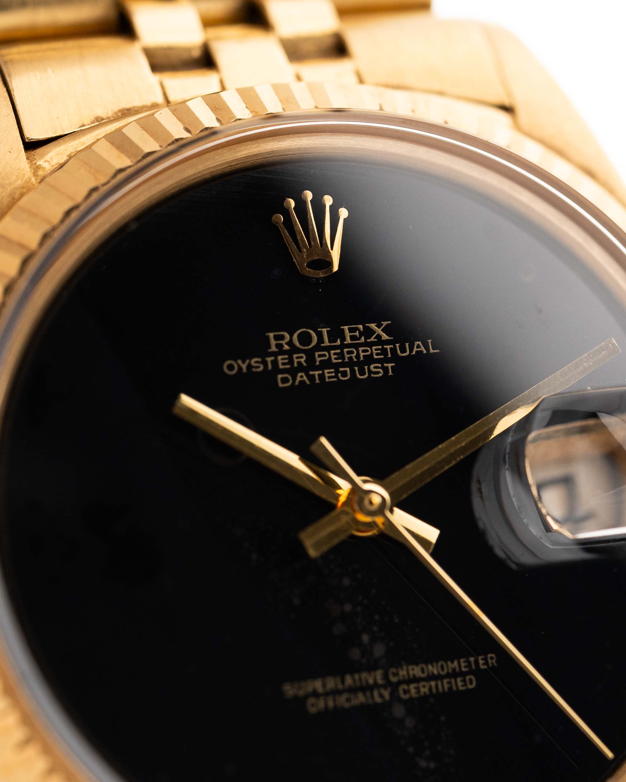 Rolex Datejust 1601 Onyx 1969 Quadrante vintage con patina