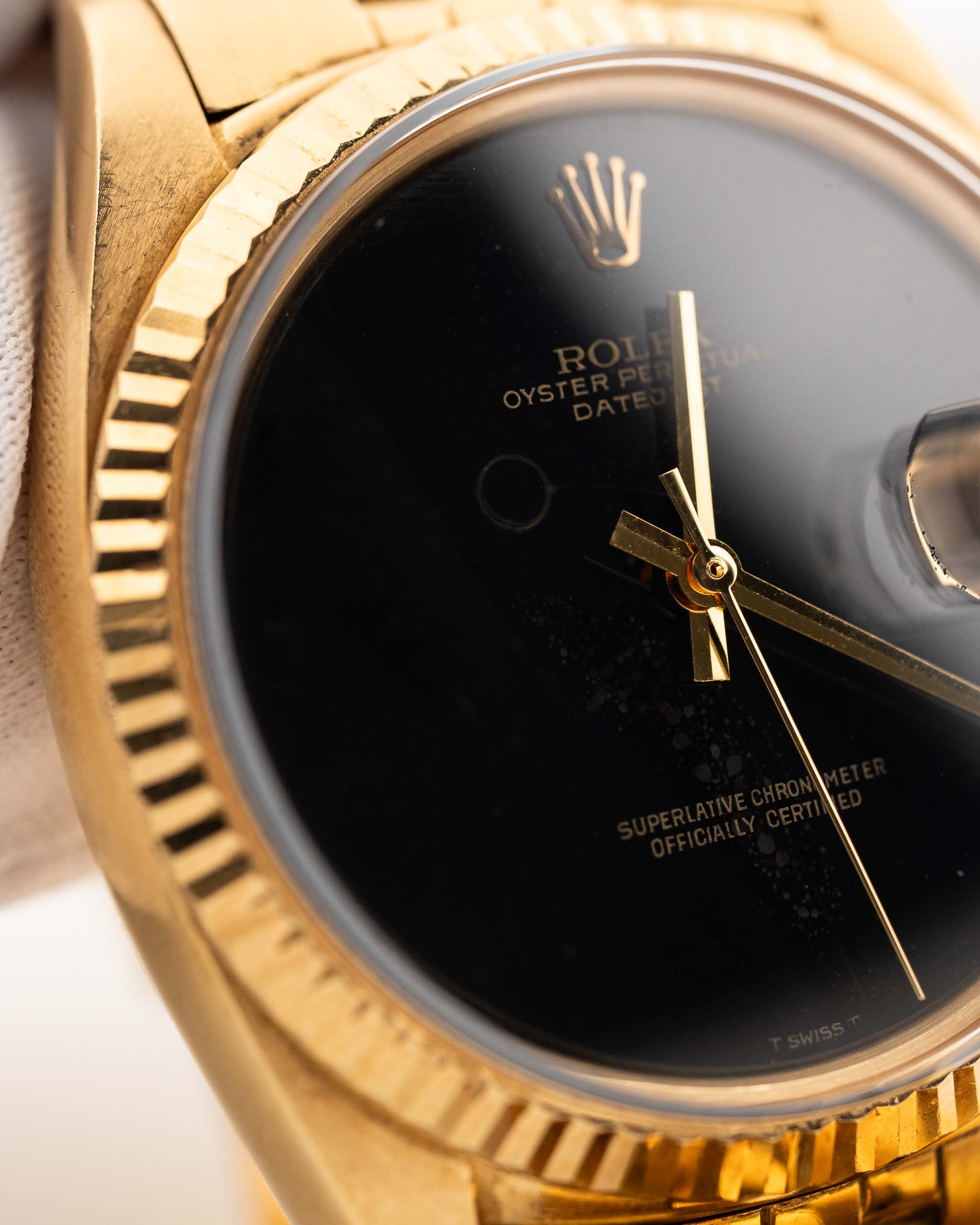 Rolex Datejust 1601 Onyx 1969 Quadrante con Patina