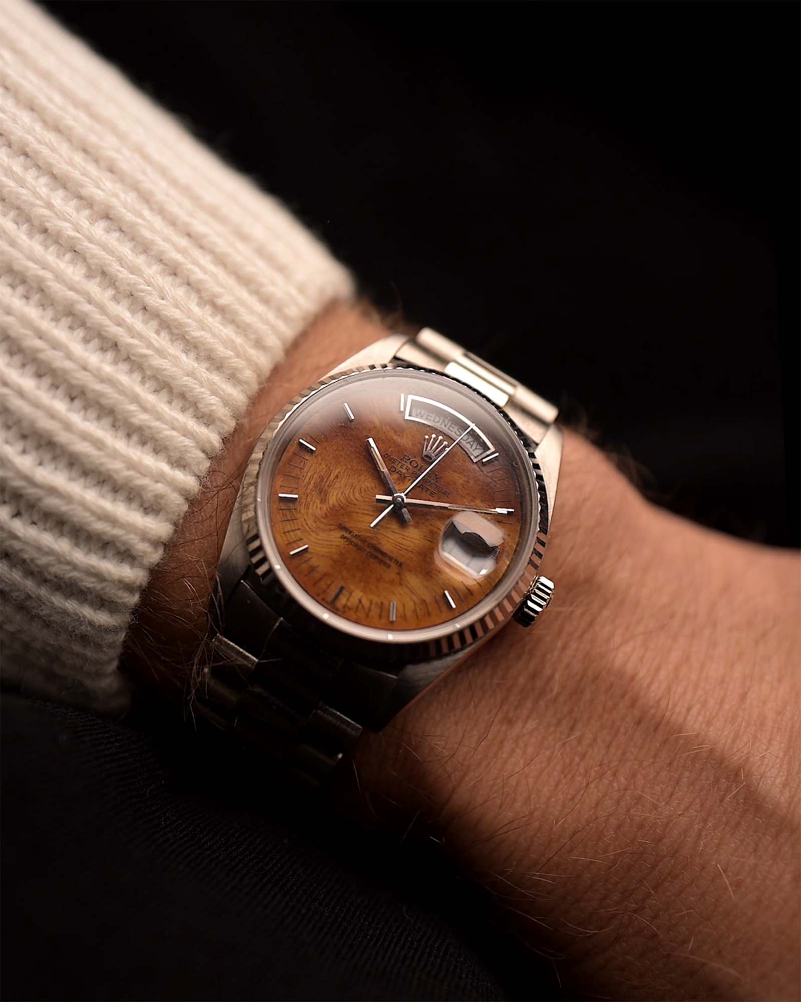 Rolex Day Date 18039 Burl Wood 1987 GOLDAMMER - Main Image