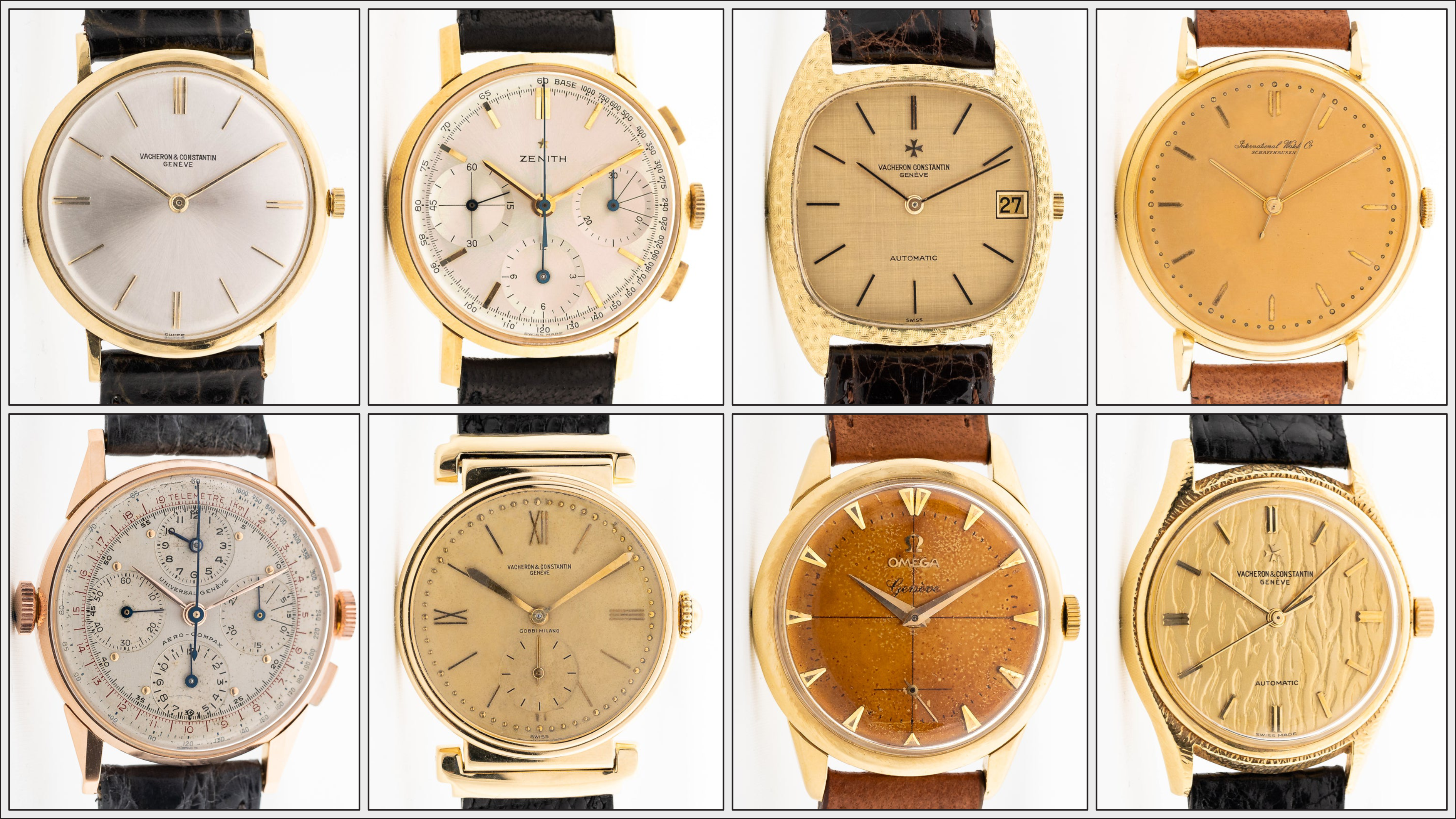 A selection of vintage watches with cases made in Biel, Tramelan, Le Locle and Bassecourt