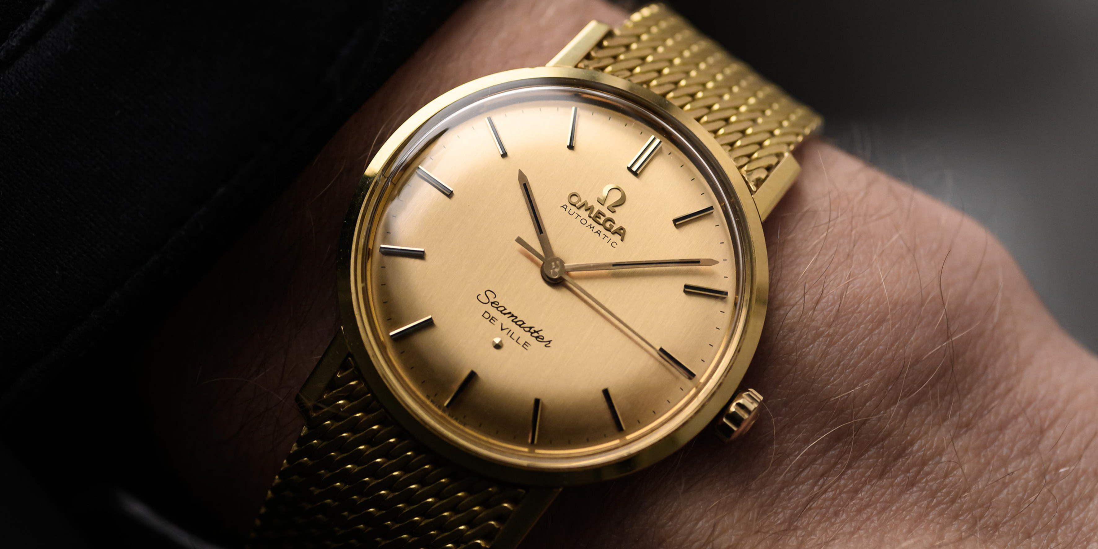 vintage 1960s Omega DeVille Seamaster in full 18k gold with bracelet