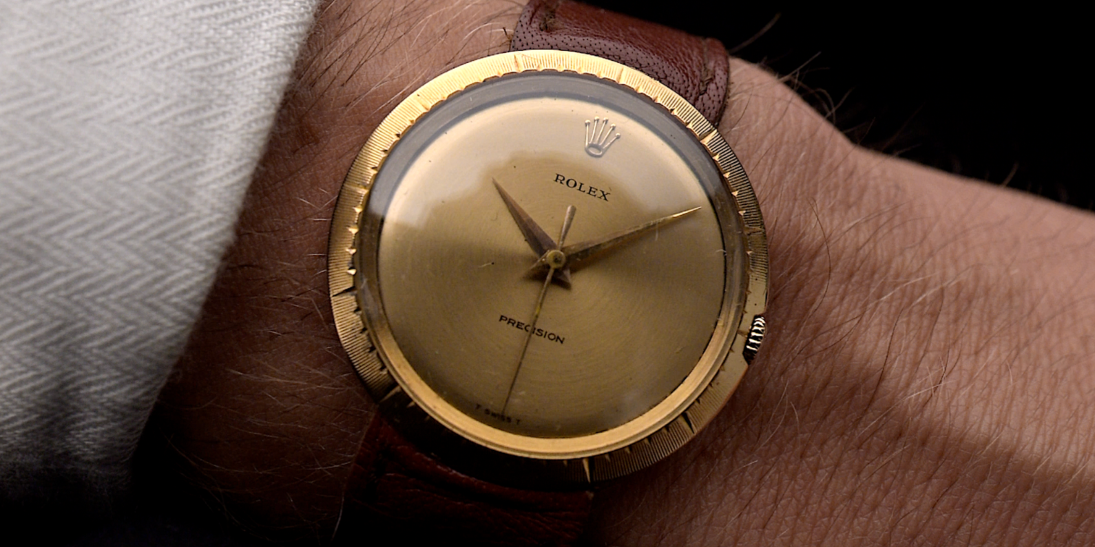 1960s Rolex Zephyr wristshot with hidden lugs