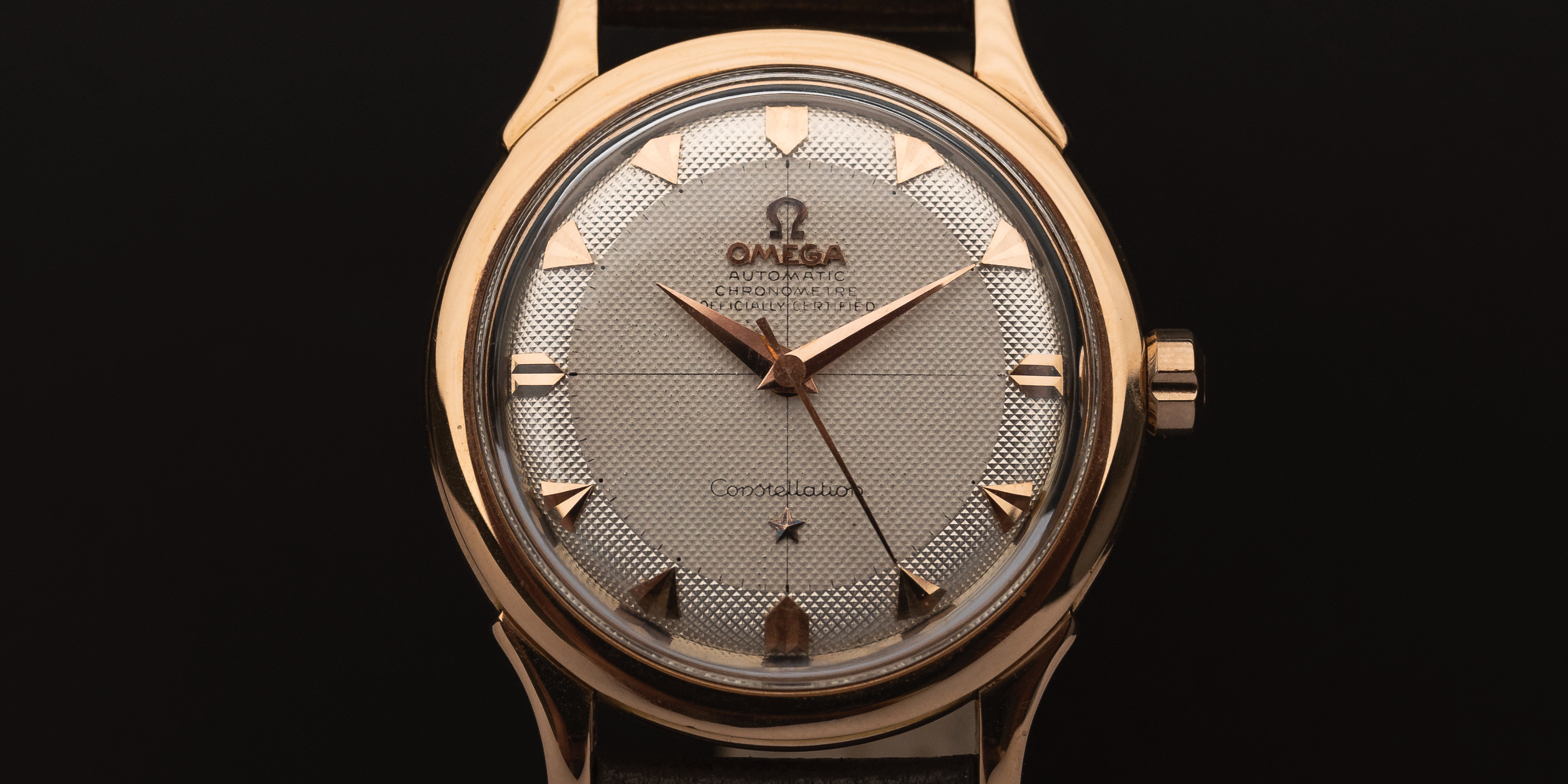 vintage Omega Constellation 2852 Honeycomb in Rosegold