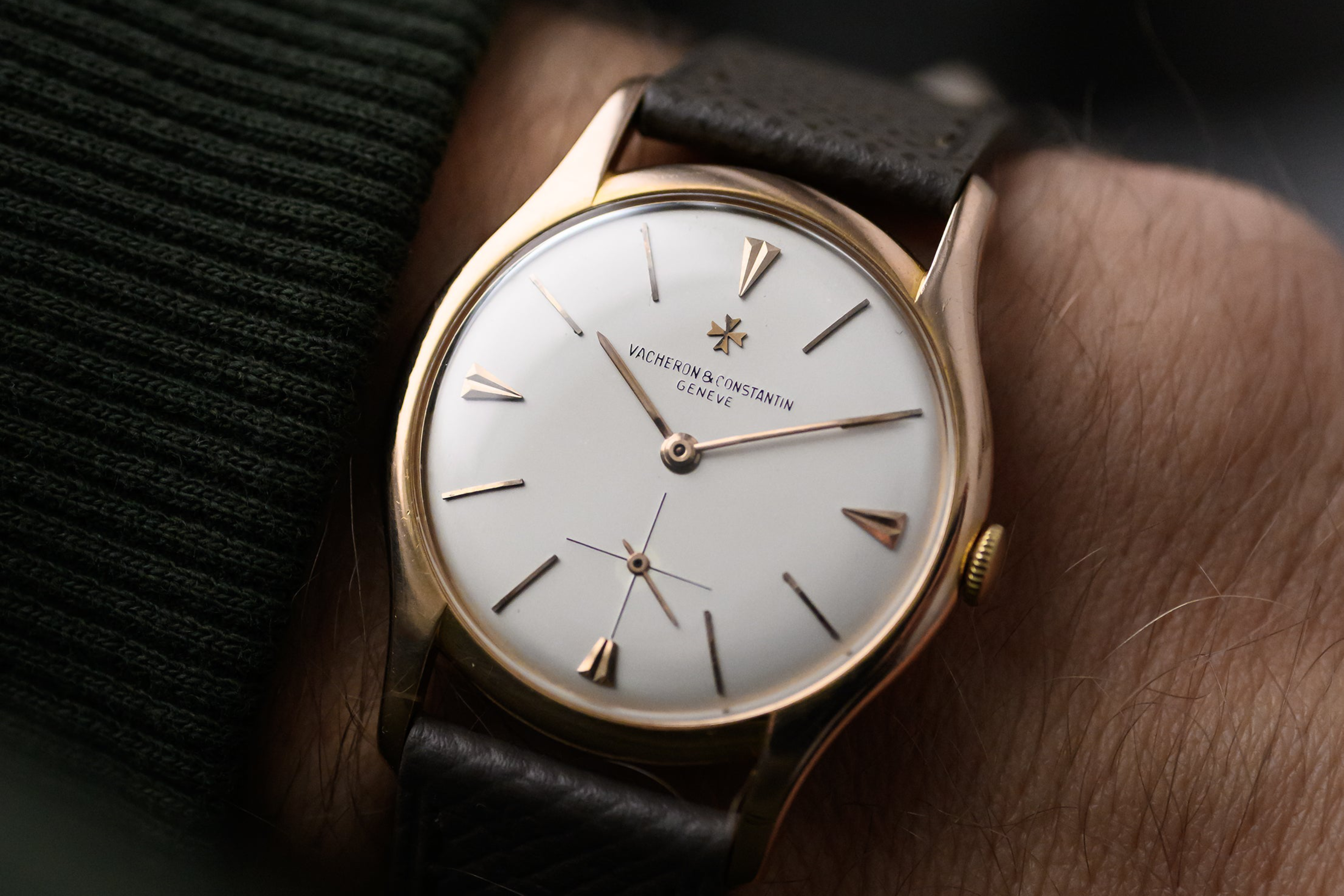 stunning vintage 1950s Vacheron Constantin dress watch in rosegold