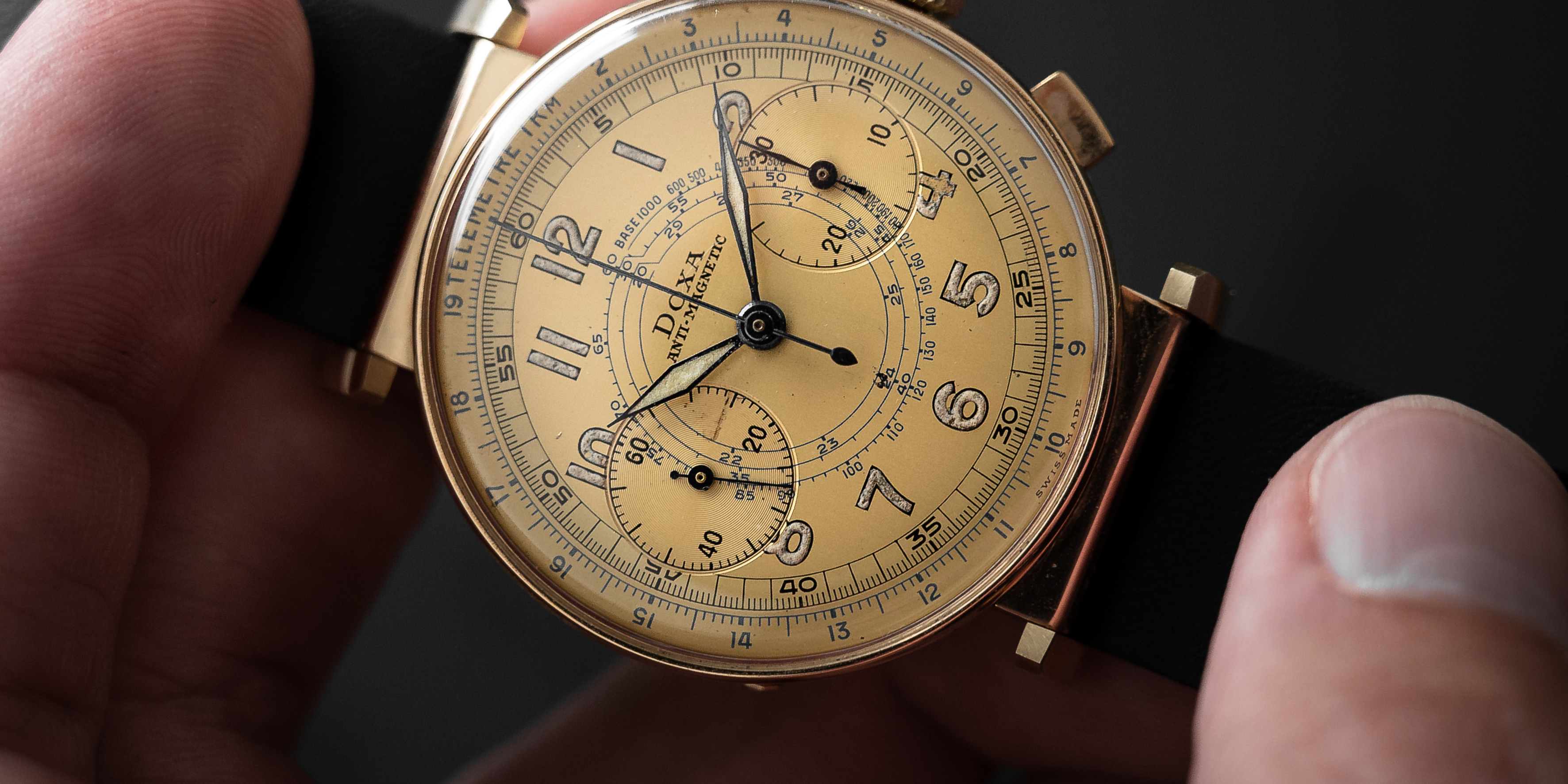 1940s Golden Doxa Chronograph with Sword Hands