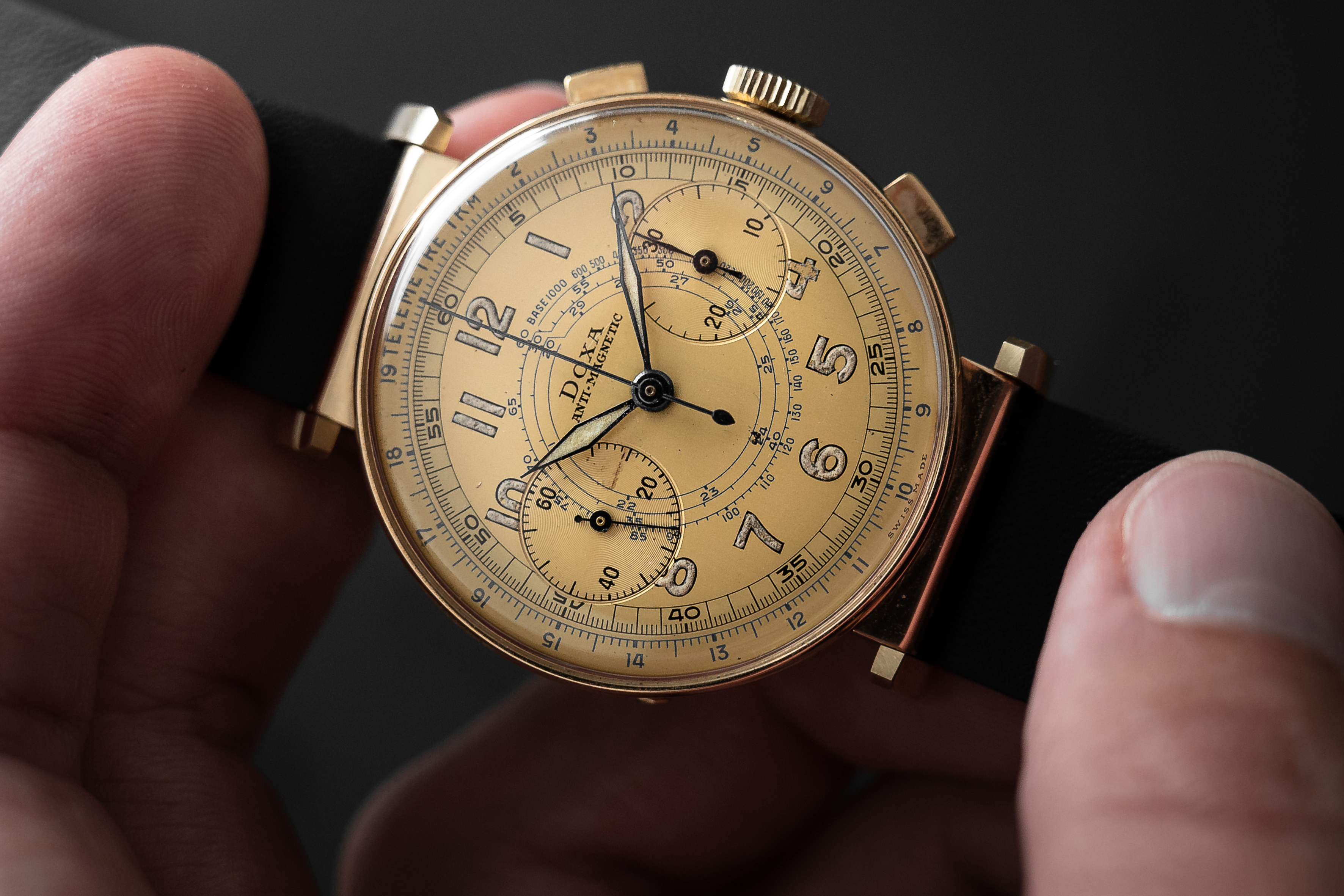 1940s Golden Doxa Chronograph with Sword Hands