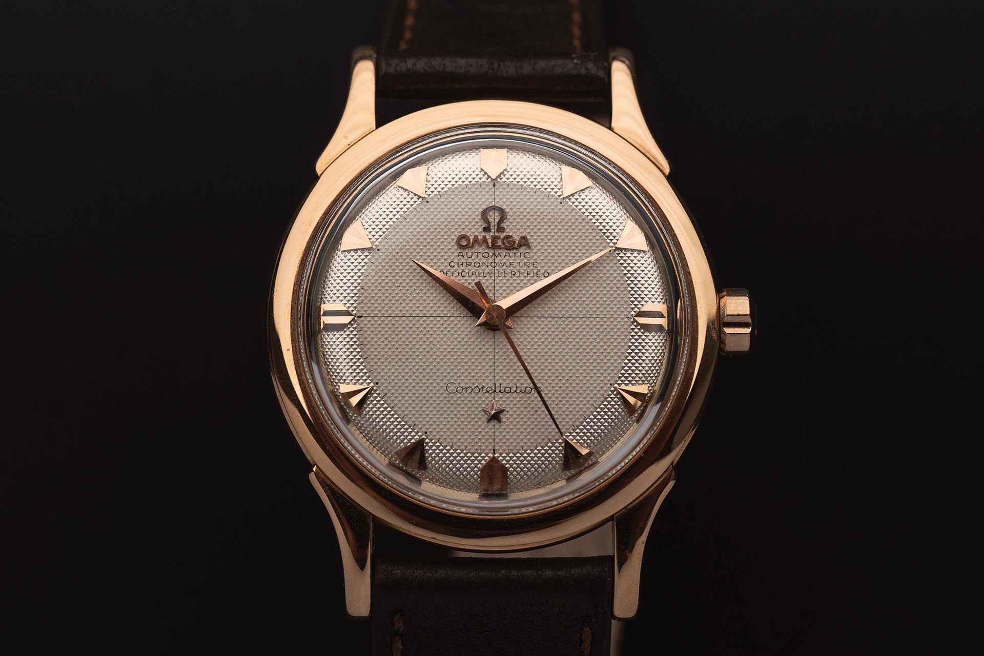 Pie Pan Omega Constellation Vintage 2852 Honeycomb in Rosegold