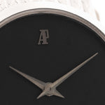 Closeup Photo of a Audemars Piguet 18k Black from the 1970s. 31.5mm 18k White Gold Case with Manual wind Cal. 2003, Deep black dial and 18k White Gold Bracelet.