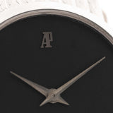 Closeup Photo of a Audemars Piguet 18k Black from the 1970s. 31.5mm 18k White Gold Case with Manual wind Cal. 2003, Deep black dial and 18k White Gold Bracelet.