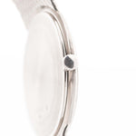 Closeup Photo of a Audemars Piguet 18k Black from the 1970s. 31.5mm 18k White Gold Case with Manual wind Cal. 2003, Deep black dial and 18k White Gold Bracelet.