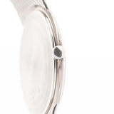Closeup Photo of a Audemars Piguet 18k Black from the 1970s. 31.5mm 18k White Gold Case with Manual wind Cal. 2003, Deep black dial and 18k White Gold Bracelet.