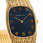 Audemars Piguet Vintage Watches - Audemars Piguet Cobra gold Tiger Eye 1970s - blue sunburst dial closeup