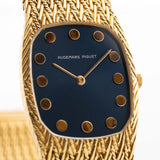 Audemars Piguet Vintage Watches - Audemars Piguet Cobra gold Tiger Eye 1970s - blue sunburst dial closeup