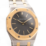 Vintage Audemars Piguet 4100SA Royal Oak Watch from the 1980s. Stainless Steel & 18k Yellow Gold with Rare flawless grey tapisserie dial, Two-Tone bracelet.