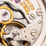 Closeup Photo of a Audemars Piguet Cobra Movement 18k Diamond Blue from the 1990s. 29mm in 18k White Gold with Manual wind movement, Deep blue dial, 32 Diamonds and Adjustable bracelet.