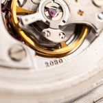 Closeup Photo of a Audemars Piguet Cobra 18k Diamond Blue from the 1990s. 29mm in 18k White Gold with Manual wind movement, Deep blue dial, 32 Diamonds and Adjustable bracelet.