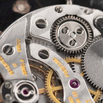 Closeup Photo of a Audemars Piguet Octagon Black Diamond from the 1970s on a wrist. 31.5mm case in 18k White Gold with Manual Wind Caliber 2003, Black Dial with Diamond Markers ad Adjustable 18k Bracelet.