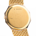 Closeup Photo of a Audemars Piguet Octagon Two Tone 18k from the 1980s. 30mm with 18k Yellow Gold Case, Golden Aventurine Dial, Manual Wind Movement and Yellow Gold Bracelet.