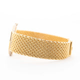 Closeup Photo of a Audemars Piguet Octagon bracelet Two Tone 18k from the 1980s. 30mm with 18k Yellow Gold Case, Golden Aventurine Dial, Manual Wind Movement and Yellow Gold Bracelet.