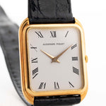 Vintage Audemars Piguet Watch Tank 18k yellow gold Stepped Roman white dial 