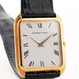 Vintage Audemars Piguet Watch Tank 18k yellow gold Stepped Roman white dial 