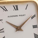 Vintage Audemars Piguet Watch Tank 18k yellow gold Stepped Roman white dial hands and markers