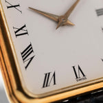 Vintage Audemars Piguet Watch Tank 18k yellow gold Stepped Roman white dial hands and markers